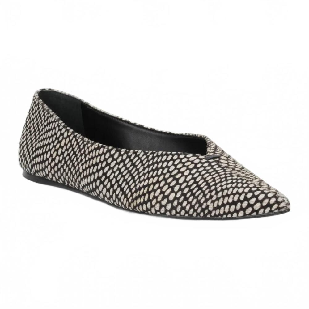NEW CARRANO women's megan leather flat in black/white